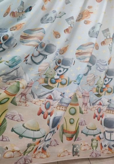 tenda a metro in bouclè effetto lino orsetto 3 Tenda a Metro in Bouclè Effetto Lino Astronauti