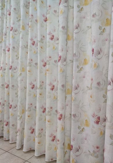 tenda a metro in bouclè effetto lino arancio 8 Tenda a Metro in Bouclè Effetto Lino Rosa