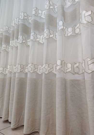 tenda a metro in bouclè effetto lino balza grigio 5 Tenda a Metro in Bouclè Effetto Lino