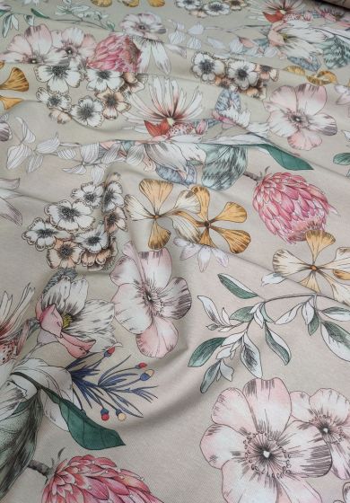 tappezzeria a metro tortora 4 Tessuto in Cotone Pesante con Stampa Digitale Altezza 280 cm