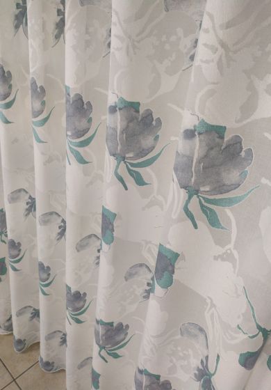 tenda a metro in devorè base piombata 9 Tenda a Metro in Bouclè Effetto Lino Fiori