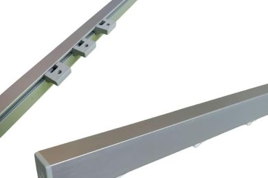 binario per tenda in alluminio sistema a onda a parete beige 2 Binario per Tenda in Alluminio Sistema a Onda a Soffitto