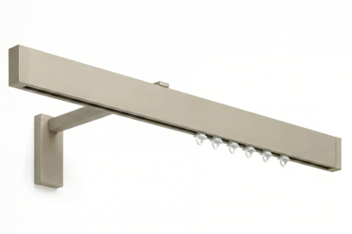 binario per tenda in alluminio sistema a onda a parete beige 1 Binario per Tenda in Alluminio Sistema a Onda a Parete Beige
