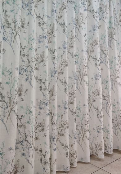 tenda a metro in devorè bianca 8 Tenda a Metro in Bouclè Effetto Lino Turchese