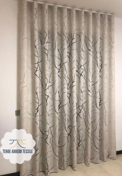 tenda a metro in devorè rosa 11 Tenda a Metro in Devorè Base Piombata Beige