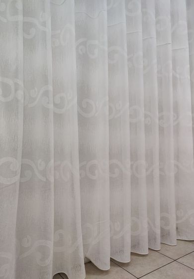 tenda a metro in bouclè effetto lino blu 3 Tenda a Metro in Bouclè Effetto Lino Bianca