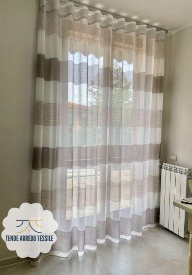 tenda a metro in devorè rosa 6 Tenda a Metro in Bouclè Effetto Lino Tortora