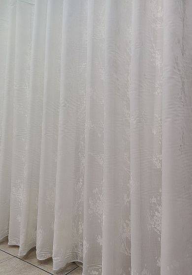 Tenda a Metro in Bouclè Effetto Lino Bianco