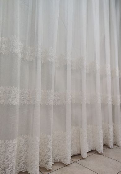 Tenda a Metro in Bouclè Effetto Lino Bianco Naturale