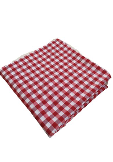 Tappezzeria in Cotone Stampato 280 cm x 280 cm Rosso Quadretti