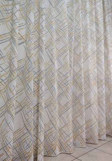 tenda a metro in bouclè effetto lino blu 7 Tenda a Metro in Bouclè Effetto Lino Giallo