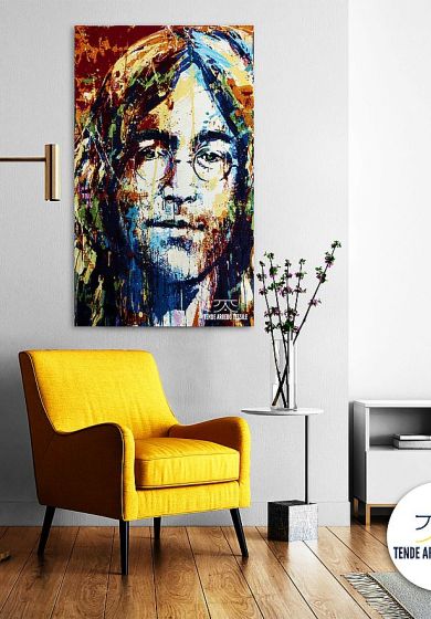 Living room with Poster Mockup John Lennon risultato 28957f72