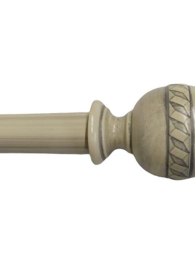 Bastone per Tenda in Legno Rifinito a Mano Sistema a Corda Largo 2 Metri Completo di Staffe e 20 Anelli Artigianale Diametro Bastone 35 mm