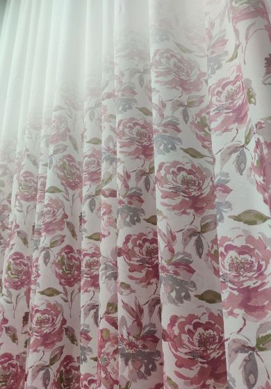 Tenda a Metro in Bouclè Effetto Lino Rosa