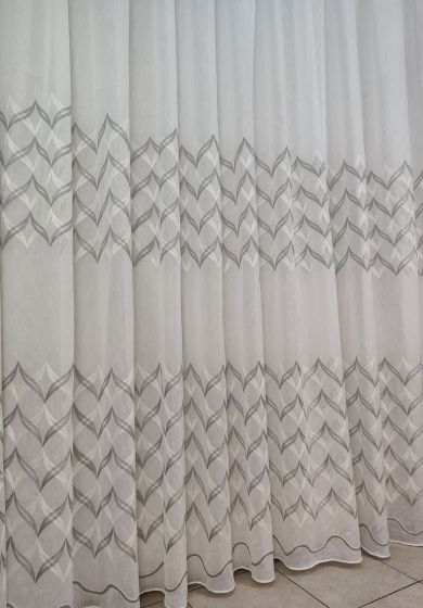 tenda a metro in devorè base piombata altezza 3 metri beige 5 Tenda a Metro in Bouclè Effetto Lino Grigio