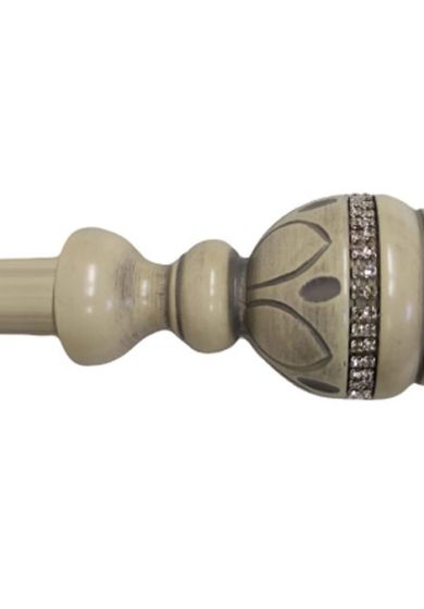 Bastone per Tenda in Legno Rifinito a Mano Sistema a Corda Largo 2 Metri Completo di Staffe e 20 Anelli Artigianale Diametro Bastone 35 mm