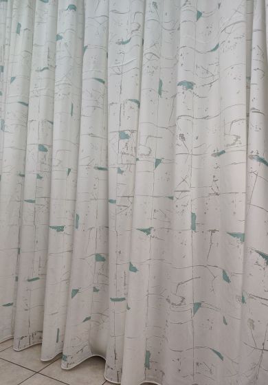 tenda a metro in bouclè effetto lino beige 11 Tenda a Metro in Devorè Base Piombata Altezza 3 Metri Ottanio