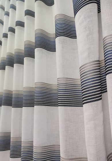 Tenda a Metro in Bouclè Effetto Lino Blu