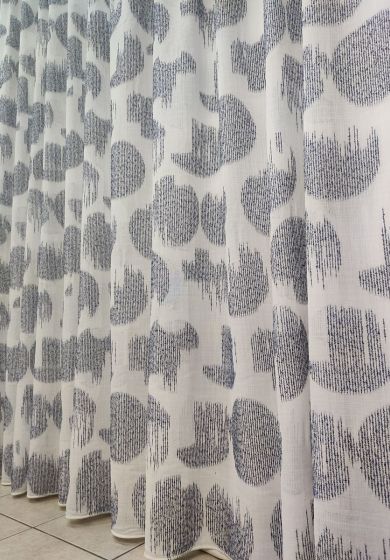 tenda a metro in bouclè effetto lino ciniglia ruggine 2 Tenda a Metro in Bouclè Effetto Lino Ciniglia blu