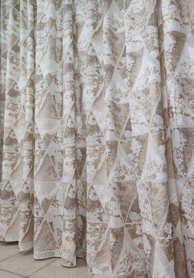 tenda a metro in bouclè effetto lino beige 4 Tenda a Metro in Devorè Base Piombata Altezza 3 Metri Tortora