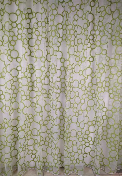 tenda a metro in bouclè effetto lino 12 Tenda a Metro in Devorè Base Piombata Verde
