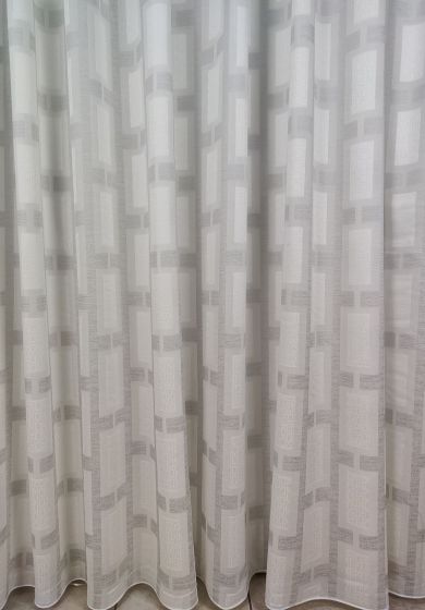 tenda a metro in devorè grigio 10 Tenda a Metro in Bouclè Effetto Lino Grigio h320