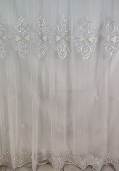 Tenda a Metro in Tulle con Base Orlata Altezza 3 Metri Bianco