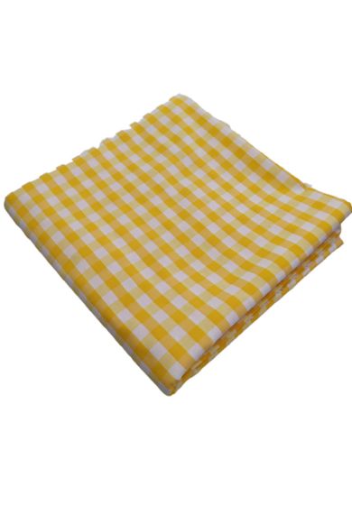Tappezzeria in Cotone Stampato 280 cm x 280 cm Giallo Quadretti
