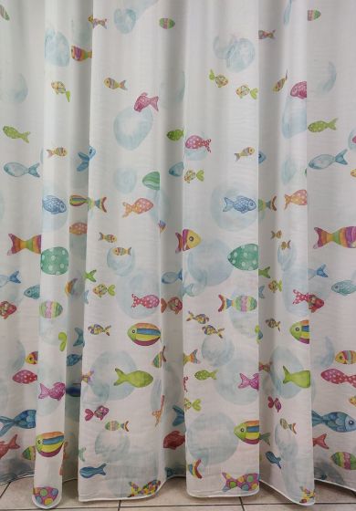 tenda a metro in bouclè effetto lino beige 3 Tenda a Metro in Bouclè Effetto Lino Pesci