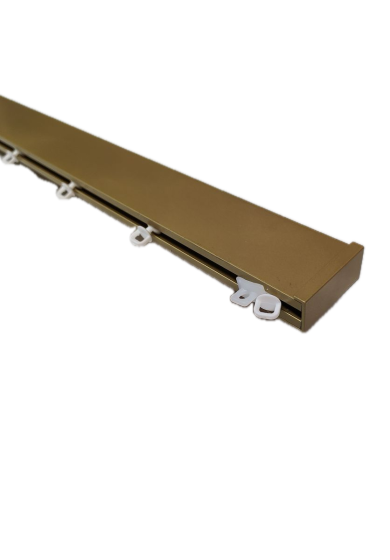 binario per tenda in alluminio sistema a onda a soffitto oro 1 Binario per Tenda in Alluminio Sistema a Onda a Soffitto Oro