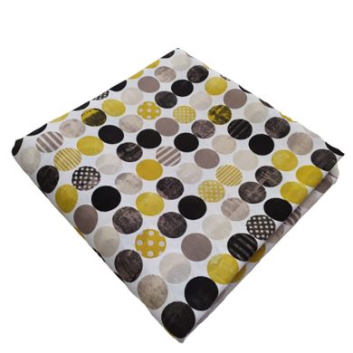 Tappezzeria in Cotone Stampato 280 cm x 280 cm Sfere Giallo Nero