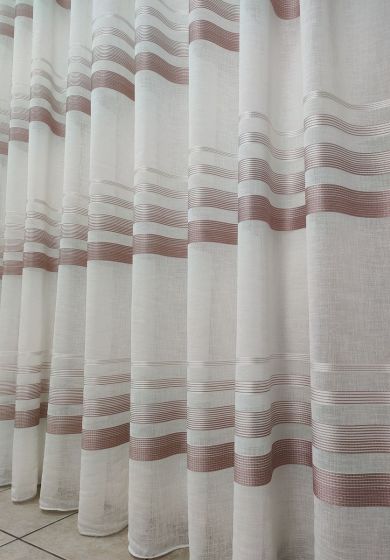 tenda a metro in devorè rosa 7 Tenda a Metro in Bouclè Effetto Lino Rosa