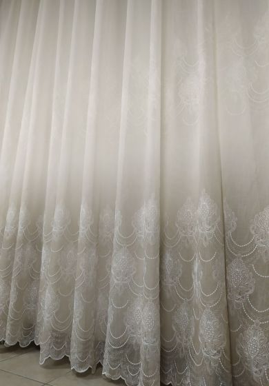 tenda a metro in devorè base piombata altezza 3 metri beige 11 Tenda a Metro in Bouclè Effetto Lino