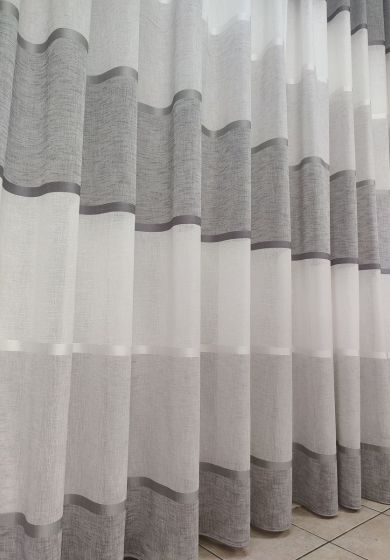 tenda a metro in devorè rosa 9 Tenda a Metro in Bouclè Effetto Lino Grigio