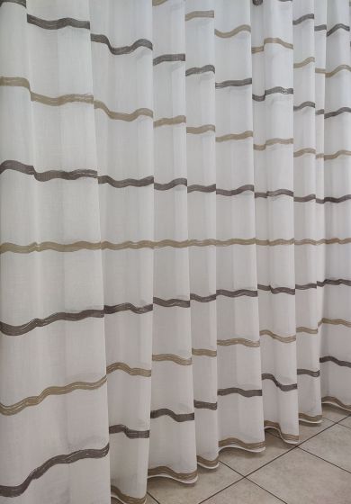 Tenda a Metro in Bouclè Effetto Lino Tortora onda