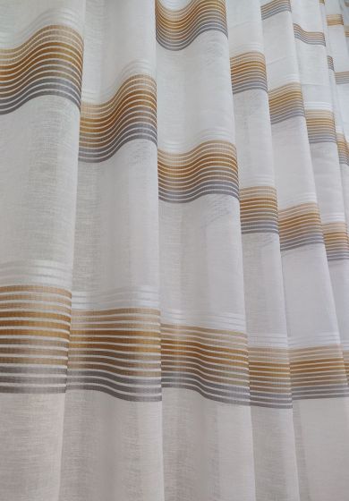 Tenda a Metro in Bouclè Effetto Lino Giallo Arancio