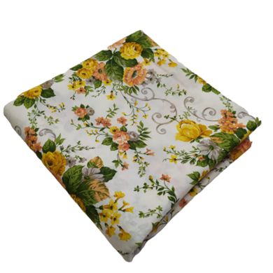 Tappezzeria in Cotone Stampato 280 cm x 280 cm Fiori Giallo