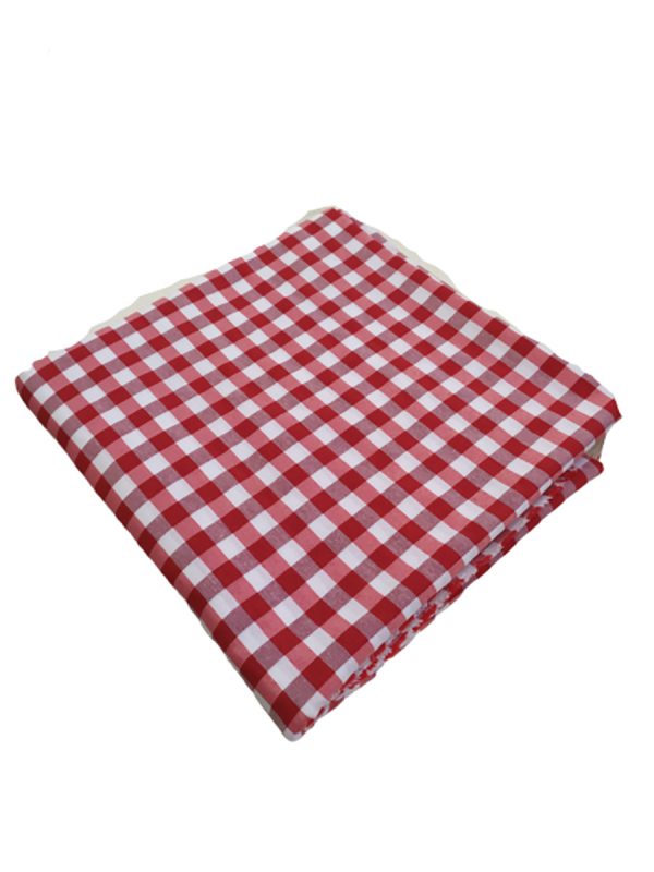 Tappezzeria in Cotone Stampato 280 cm x 280 cm Rosso Quadretti
