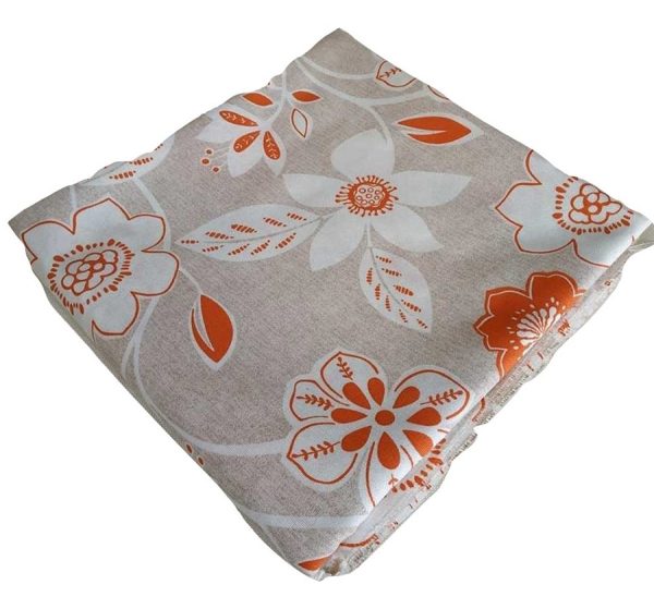 Tappezzeria in Cotone Stampato 280 cm x 280 cm Fiore Arancione