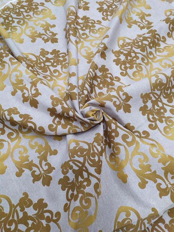 Tappezzeria in Cotone Stampato 280 cm x 280 cm Damascato Giallo Oro - immagine 2