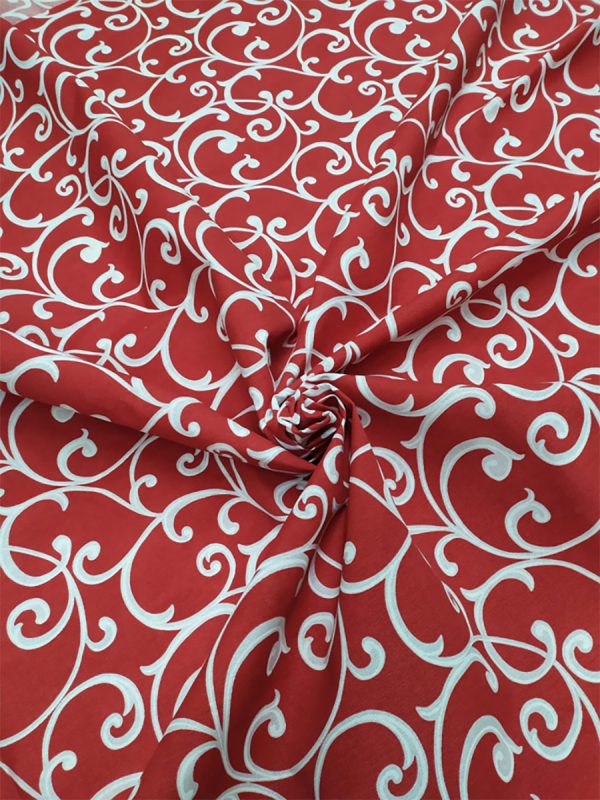 Tappezzeria in Cotone Stampato 280 cm x 280 cm Rosso - immagine 2