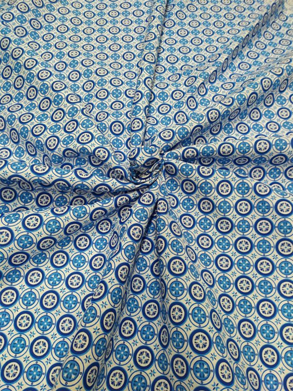 Tappezzeria in Cotone Stampato 280 cm x 280 cm Blu - immagine 2