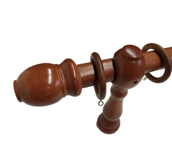 Bastone per Tenda in Legno Rifinito a Mano