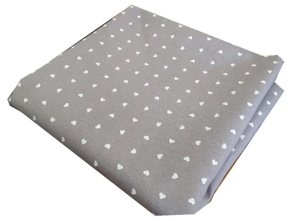 Tappezzeria in Cotone Stampato 280 cm x 280 cm Cuoricino Grigio