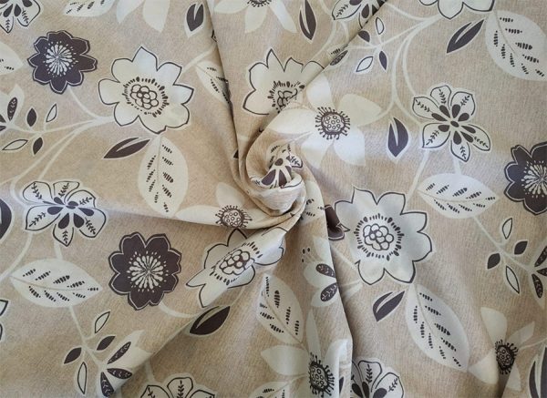 Tappezzeria in Cotone Stampato 280 cm x 280 cm Fiore Grigio