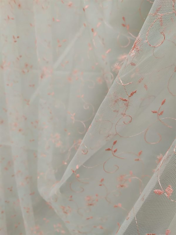 Tenda a Metro in Tulle Rosa Base orlata - immagine 9
