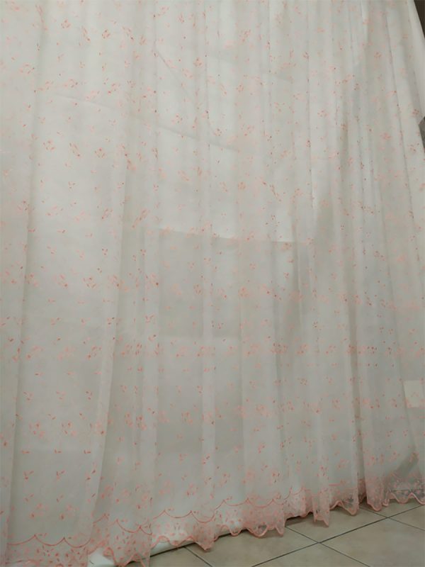 Tenda a Metro in Tulle Rosa Base orlata