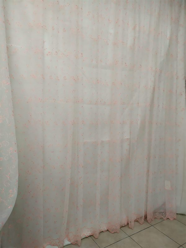 Tenda a Metro in Tulle Rosa Base orlata - immagine 5