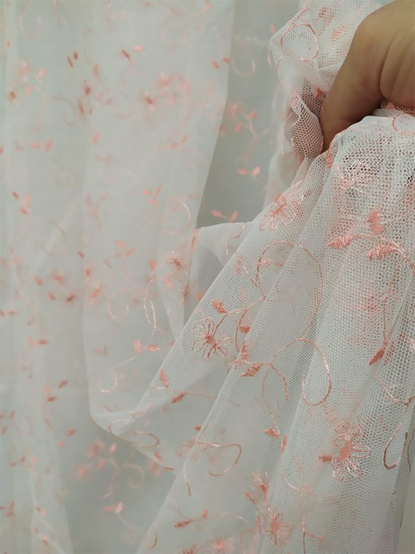 Tenda a Metro in Tulle Rosa Base orlata - immagine 4