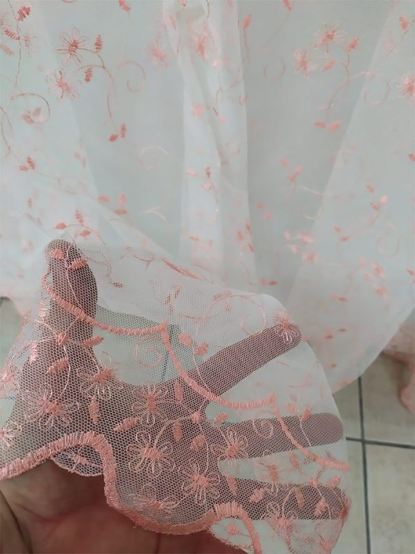 Tenda a Metro in Tulle Rosa Base orlata - immagine 3